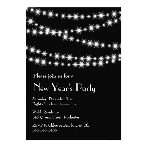 New Year's Eve Twinkle Lights Personalized Announcement