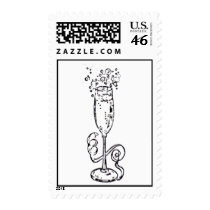New Years Glass Bubbles Postage Stamp
