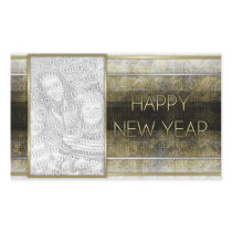 New Years - Golden Elegance - ADD Your Photo Rectangle Stickers