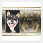 New Years - Golden Elegance - Shiba Inu - Hachi Stickers