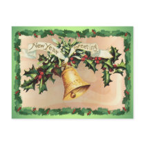 NEW YEARS GREETINGS & HOLLY by SHARON SHARPE Post Cards