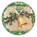 NEW YEARS GREETINGS & HOLLY by SHARON SHARPE stickers