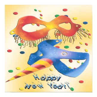New Year's Masks Poster print