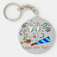 New Year's Noise Makers Keychain