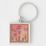 New Years Owl Tree Keychain