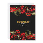 New Years party holiday elegant ribbons stylish Personalized Invitation