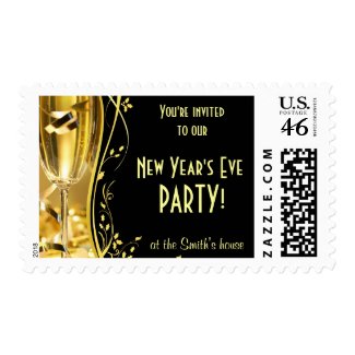 New Year's Party Invitation Postage stamp