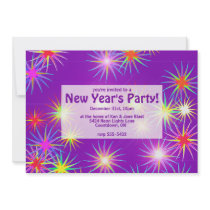 New Year's Party Purple Star Blast invitations by xfinity7 New Year's Party Purple Star Blast invitations