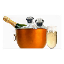 New years pugs business card