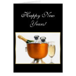 New Years pugs Greeting Card