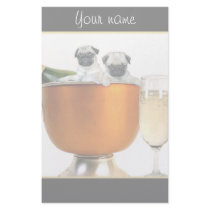 New Years pugs stationary Stationery