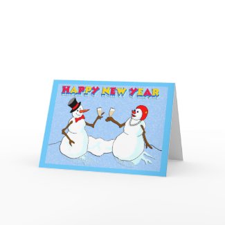 New Year's Snowmen card