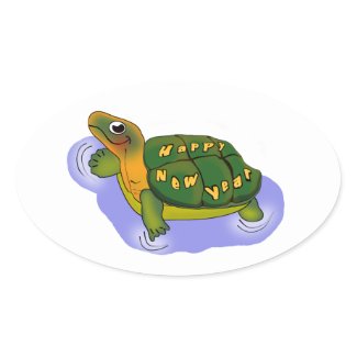New Years Turtle sticker