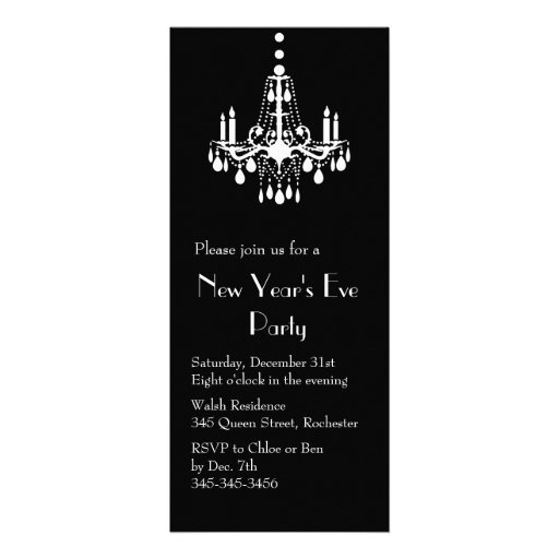 New Years under the Lights Invitation (black) (front side)