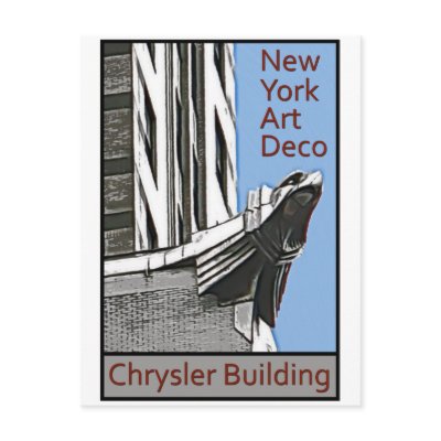 New York Art Deco - Chrysler Building Eagle Post Card