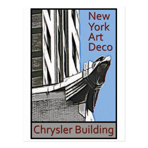 New York Art Deco - Chrysler Building Eagle Post Card