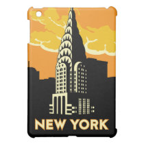 new york art deco retro travel poster ipad mini cases