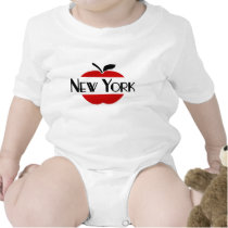 New York Art Deco With 2-Color Apple, Sliced Baby Bodysuits