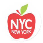 New York Big Apple Round Sticker