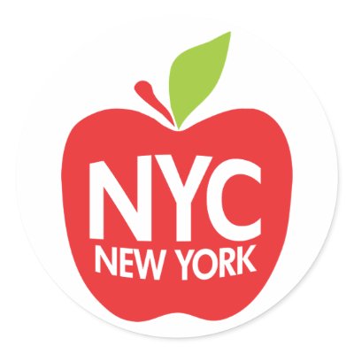 New York Big Apple Round Sticker by Zerotees