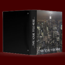 New York Binder Skyline Cityscape at Night binders