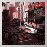 New York Black/White/Red Print