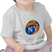 new york blue orange basketball t-shirts