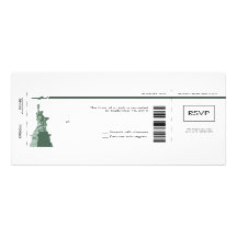 New York Boarding Pass Wedding RSVP Invites