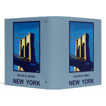 New York Brooklyn Bridge 3 Ring Binder