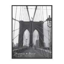 New York Brooklyn Bridge Save the Date Postcards