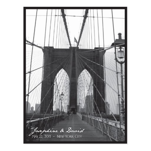 New York Brooklyn Bridge Save the Date Postcards