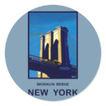 New York Brooklyn Bridge Round Stickers