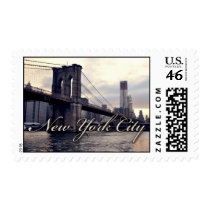 New York Brooklyn Bridge Sunset Postage