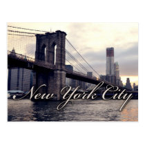 New York Brooklyn Bridge Sunset Postcard postcards