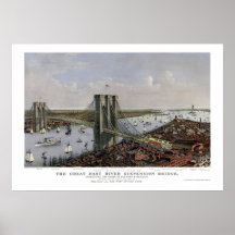 New York & Brooklyn, NY Panoramic Map - 1885 Print