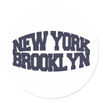 New York Brooklyn Round Stickers