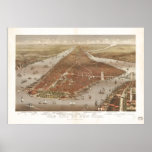 New York City 1884 Antique Panoramic Map posters