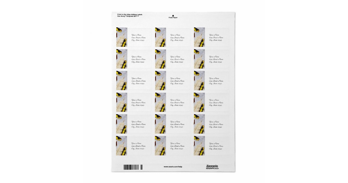 New York City address label template Zazzle