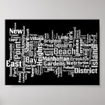 New York City Boroughs Poster