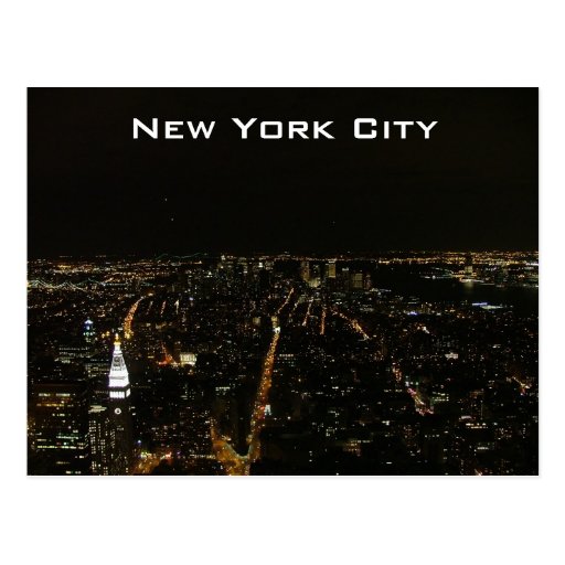 New York City by Night Post Card