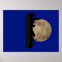 New York city by the moon light Posters