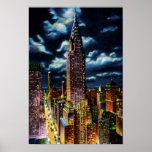 New York City Chrysler Building at Night Print