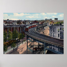 New York City Elevated Train El Posters