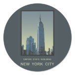 New York City Empire State Building Round Stickers