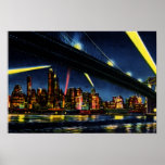 New York City Manhattan at Night Posters