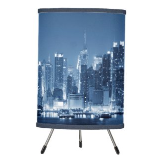 New-York City Night Skyline Tripod Lamp