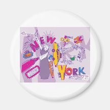 New York City NYC ~ Famous Tourist Sights Refrigerator Magnet