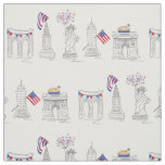 New York City NYC Landmarks July 4th Fourth Fabric