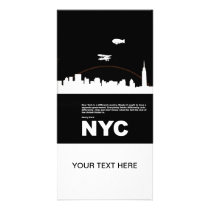 New York City Poster Black Customized Photo Card