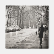New York City - Rainy Day in Greenwich Village Refrigerator Magnet
